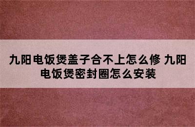 九阳电饭煲盖子合不上怎么修 九阳电饭煲密封圈怎么安装